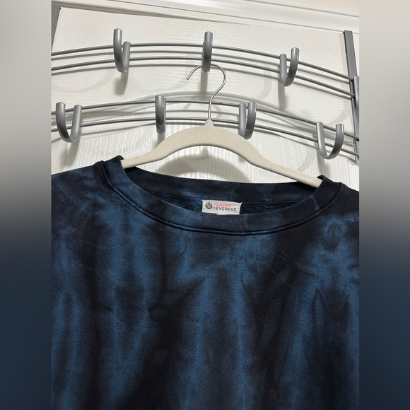 Sundry Evereve Women’s 1 S Blue Black Tie Dye Zip Crew Neck Pullover Sweatshirt - Picture 9 of 16